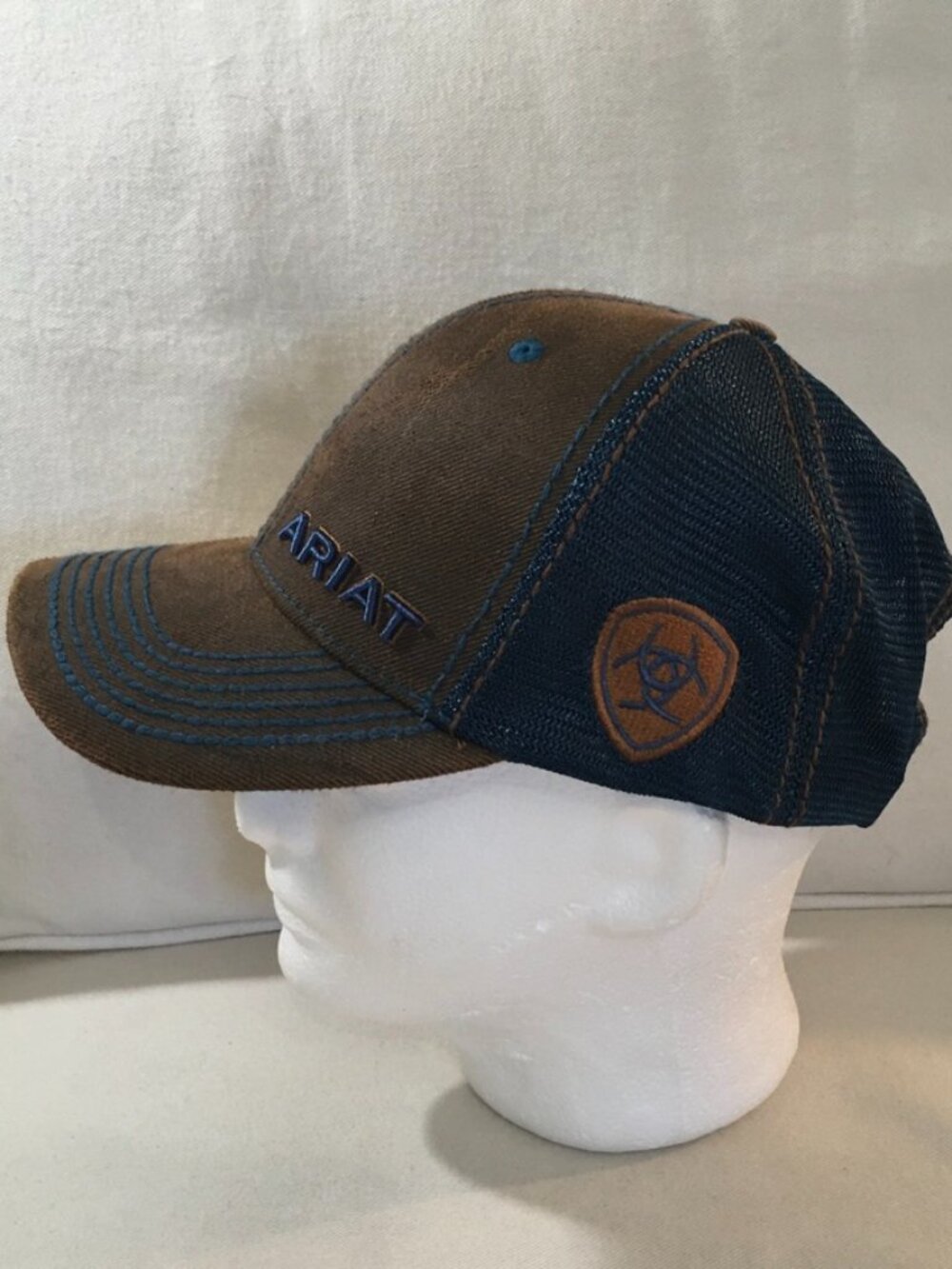 Ariat Cap Brown/Teal Blue Unisex NWOT